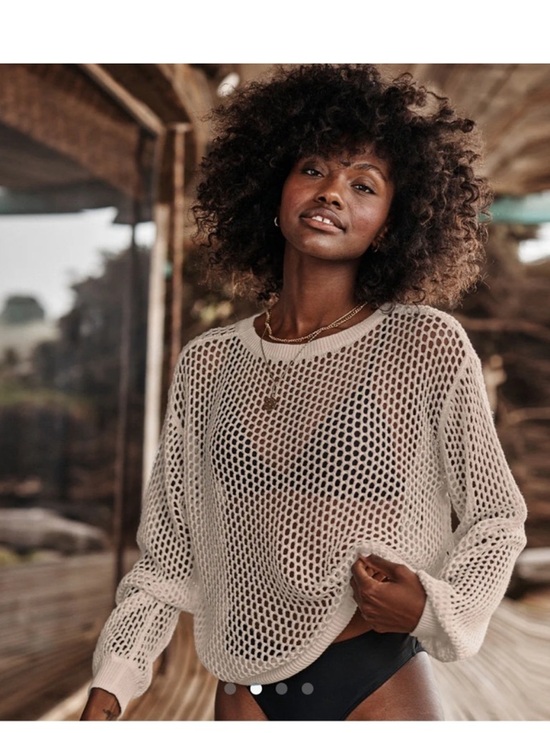 summersalt Other - Summersalt The Fishnet Crewneck Cover-Up - Natural